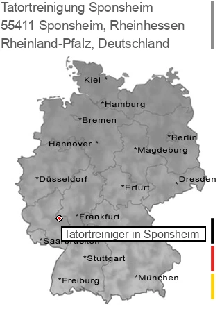 Tatortreinigung Sponsheim, Rheinhessen, 55411 Sponsheim