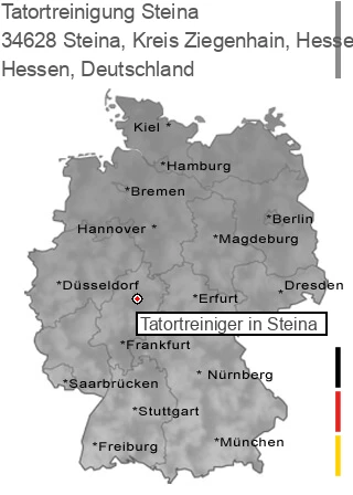 Tatortreinigung Steina, Kreis Ziegenhain, Hessen, 34628 Steina