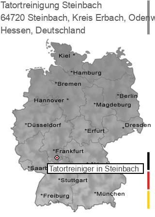 Tatortreinigung Steinbach, Kreis Erbach, Odenwald, 64720 Steinbach