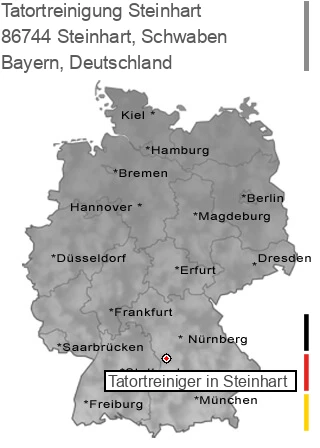 Tatortreinigung Steinhart, Schwaben, 86744 Steinhart