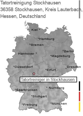 Tatortreinigung Stockhausen, Kreis Lauterbach, Hessen, 36358 Stockhausen
