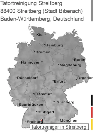 Tatortreinigung Streitberg (Stadt Biberach), 88400 Streitberg