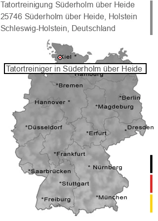 Tatortreinigung Süderholm über Heide, Holstein, 25746 Süderholm über Heide