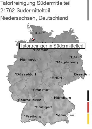 Tatortreinigung Südermittelteil, 21762 Südermittelteil