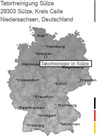 Tatortreinigung Sülze, Kreis Celle, 29303 Sülze