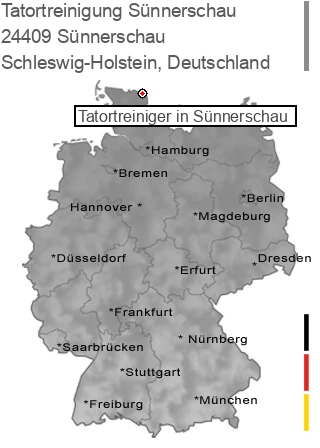 Tatortreinigung Sünnerschau, 24409 Sünnerschau