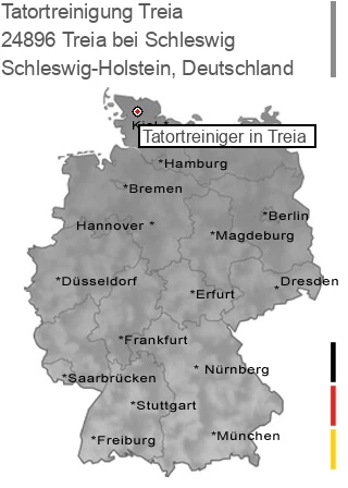 Tatortreinigung Treia bei Schleswig, 24896 Treia