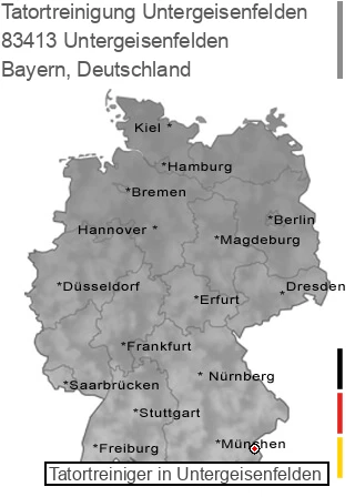 Tatortreinigung Untergeisenfelden, 83413 Untergeisenfelden