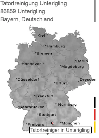 Tatortreinigung Unterigling, 86859 Unterigling