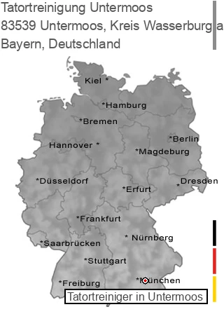 Tatortreinigung Untermoos, Kreis Wasserburg am Inn, 83539 Untermoos
