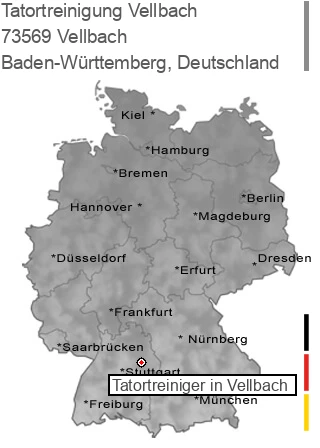 Tatortreinigung Vellbach, 73569 Vellbach
