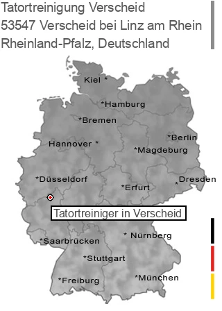 Tatortreinigung Verscheid bei Linz am Rhein, 53547 Verscheid