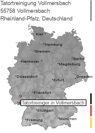 Tatortreinigung Vollmersbach, 55758 Vollmersbach
