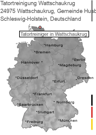 Tatortreinigung Wattschaukrug, Gemeinde Husby, 24975 Wattschaukrug