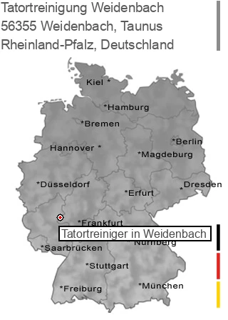 Tatortreinigung 56355 Weidenbach, Rheinland-Pfalz Tatortreinigung Weidenbach, Taunus, 56355 Weidenbach