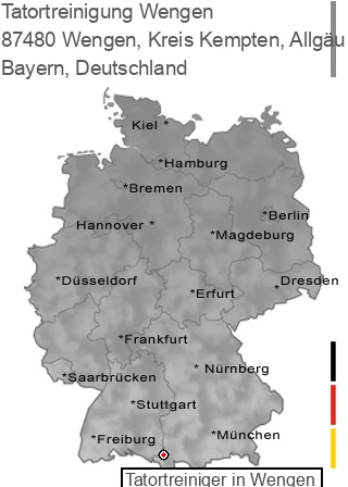 Tatortreinigung Wengen, Kreis Kempten, Allgäu, 87480 Wengen