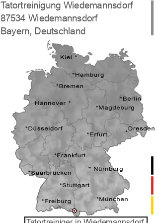 Tatortreinigung Wiedemannsdorf, 87534 Wiedemannsdorf