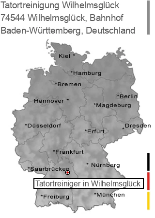Tatortreinigung Wilhelmsgl&uuml;ck, Bahnhof, 74544 Wilhelmsglück