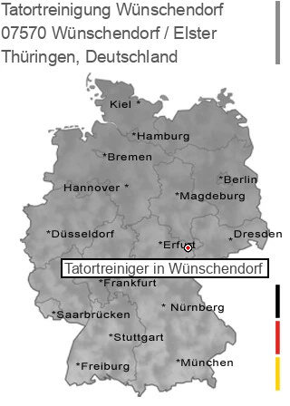 Tatortreinigung 07570 Wünschendorf, Thüringen Tatortreinigung Wünschendorf / Elster, 07570 Wünschendorf