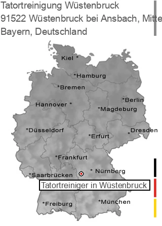 Tatortreinigung Wüstenbruck bei Ansbach, Mittelfranken, 91522 Wüstenbruck
