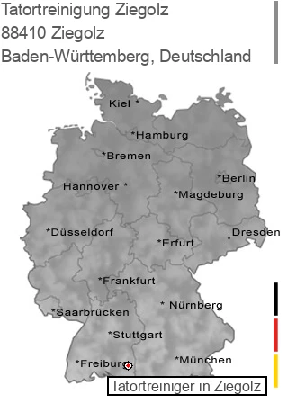 Tatortreinigung Ziegolz, 88410 Ziegolz